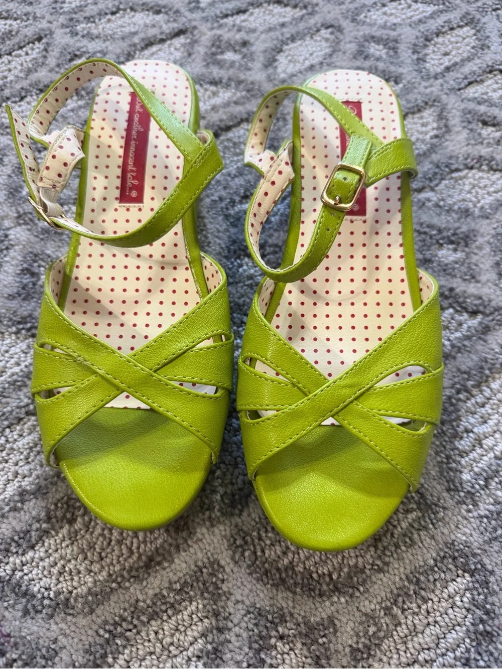 BAIT Women's Lime Green Wedge Sandals - Picture 1 of 2